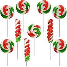 Fruidles 48-Pack Christmas Twist and Swirl Lollipop, Mixed Fruit Flavor, Individually Wrapped Lollipops, 2" Inch Twist and Swirl Suckers 48-Pack