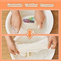 Vista 7 de Crayones espaciales de 24 colores para niños pequeños de 1 a 3 años, no tóxicos, sin ensuciar, regalos de crayón irrompibles, fáciles de sostener