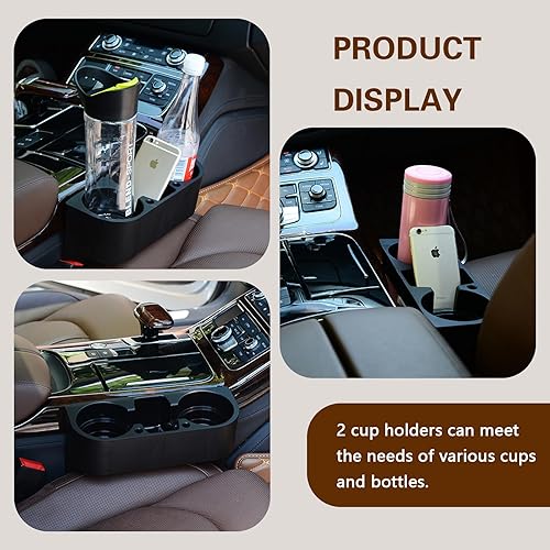 Miniatura 7 de Paquete de 1 portavasos para automóvil, organizador de espacio para asiento de vehículo, caja de almacenamiento multifuncional, productos para el