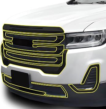 BOGAR TECH DESIGNS for GMC Acadia 2020-2023 Front Chrome Delete Precut Vinyl Overlay Kit, Gloss Black Blackout Trim