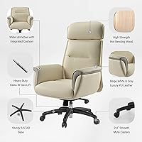 Vista 4 de EUREKA ERGONOMIC Silla de oficina de cuero de microfibra, silla de escritorio ergonómica, silla ejecutiva para juegos de oficina, cómoda silla