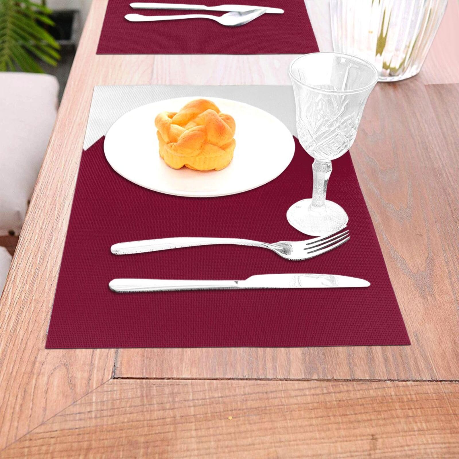 Juego De 8 Manteles Individuales con Estampado De La Bandera De Catar Resistentes Al Calor Antideslizantes Lavables Y De PVC para Casa Y Restaurante 45X30Cm