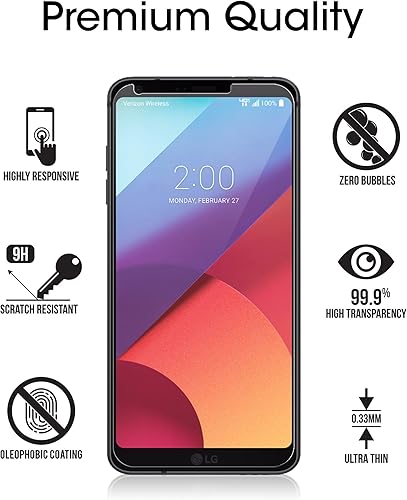 Miniatura 4 de amFilm Vidrio de protección templado puede usarse con LG G6 2.5D Rounded Edge LGG6 2017 (paquete de 2)
