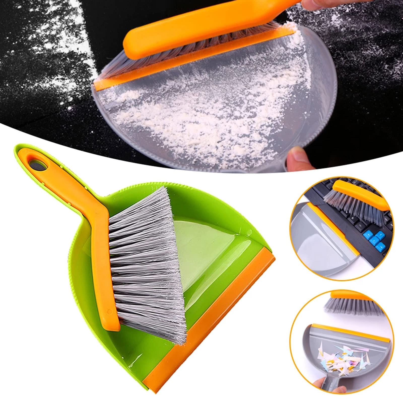 Set Paletta E Scopino - 2 Combo Per Pulizia, Grigio Antracite, Con Bordatura In Gomma - Foto 4