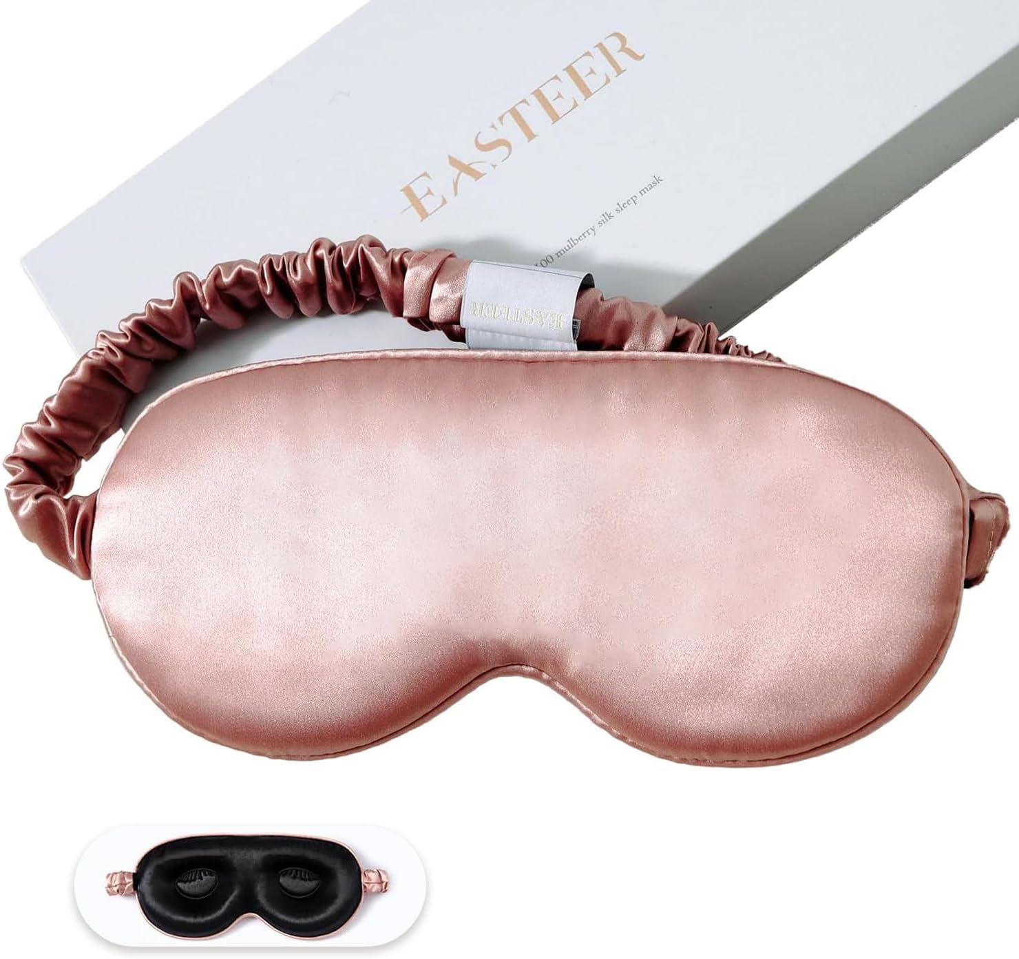 EASTEER 100 22 Momme Mulberry Silk Sleep Mask, Weighted
