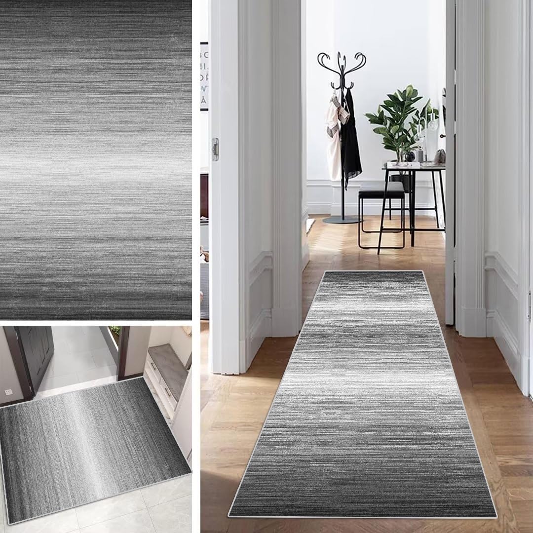 Tapis de couloir moderne 70x140 cm multicolore lavable et antidérapant pour entrée