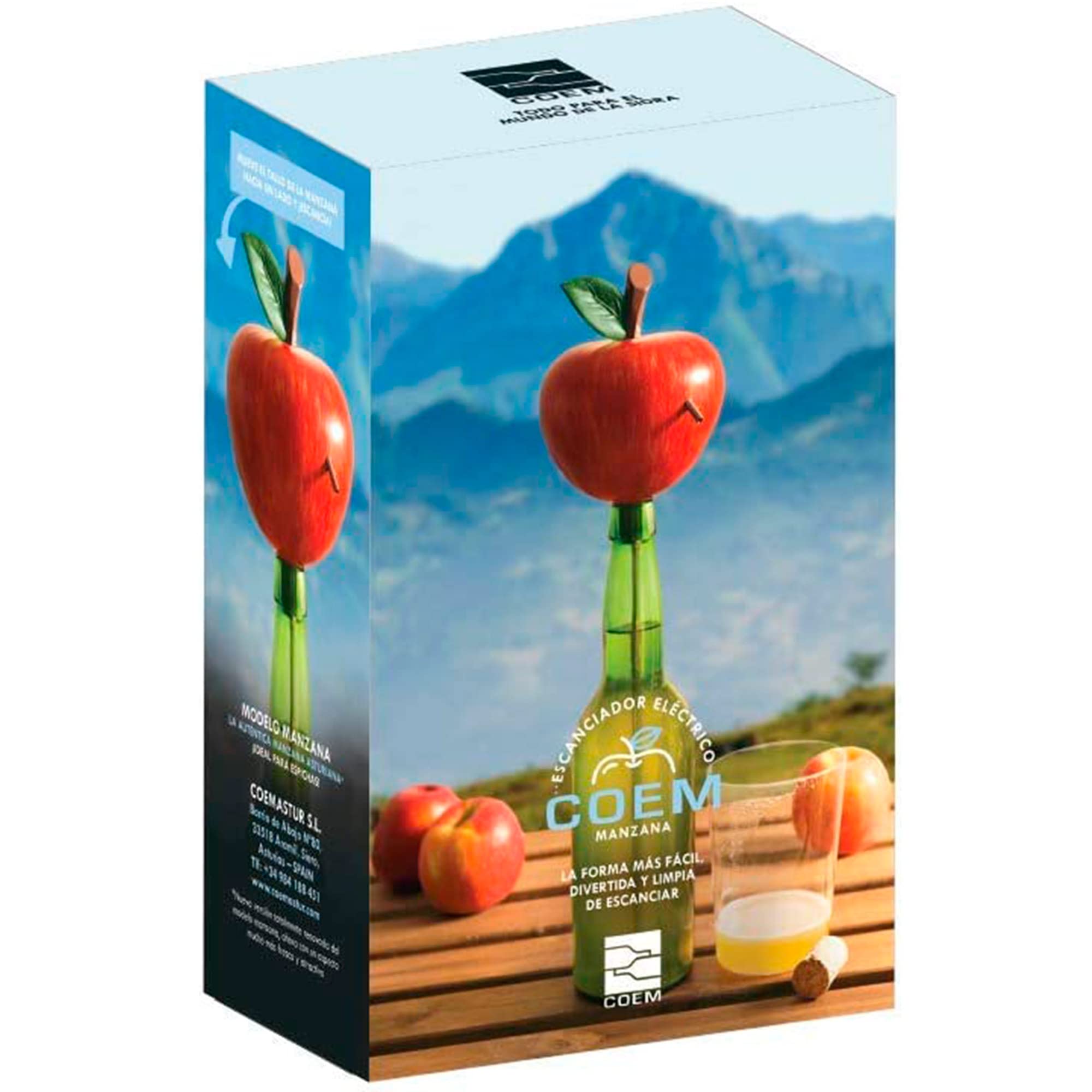 Escanciador de Sidra Electrico - Regalos Originales para Hombre - Echador de Sidra con bateria para Disfrutar un Culín de Sidra Fresco y Burbujeante - Dosificador Sidra (Manzana)