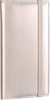 Checkbook Cover for Men & Women, Premium Vegan Leather Checkbook Holder Slim Wallets for Top & Side Tear Duplicate Checks with RFID Blocking (Champagne)