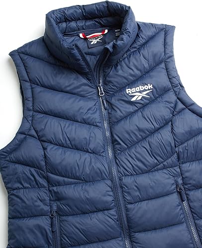 Miniatura 4 de Reebok Chaleco acolchado para mujer, chaleco de invierno acolchado con aislamiento, cuello alto, chaqueta sin mangas para mujer (S-XL)