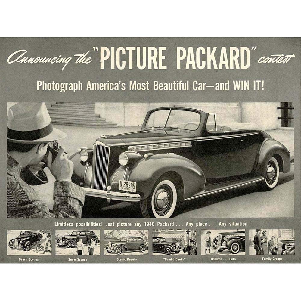 Wee Blue Coo Advert Car Automobile 1940 Classic Packard Art Print Poster Wall Decor 12X16 Inch