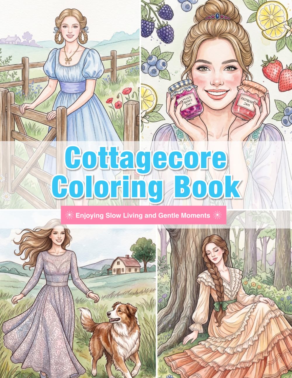 Cottagecore Coloring Book for Women: Enjoying Slow Living and Gentle Moments