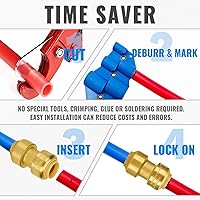 Vista 6 de SUNGATOR Acoplamiento de 1/2 pulgada, accesorios Pex a presión de 1/2 pulgada, acoplamiento recto de 1/2", accesorios de latón sin plomo