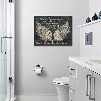 jerkboo Rustic Angel Wing Canvas Wall Art Farmhouse Inspirational Quotes Wall Decor Angel Pictures Prints Motivational Framed Modern Artwork for Home Living Room Bedroom Bathroom 16x12