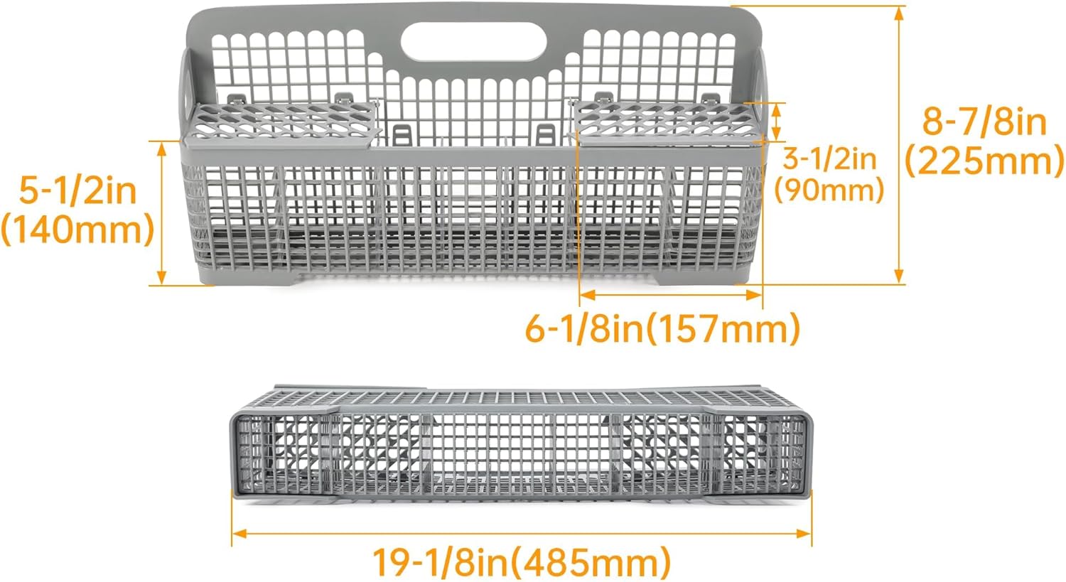 HECASA Universal 8531233 WP8562043 Dishwasher Silverware Basket Fit For Whirlpool Kenmore Dishwasher Replace for AP6012898 PS11746119 WP8531233VP B00LHR20E4 B00IMO5GNC Gray PP Plastic