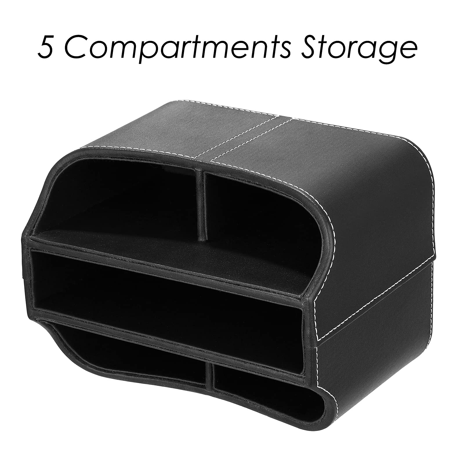 Porte-télécommande Cuir Pu Porte-télécommande WAYIFON 5 Poches - Support TV, DVD, Clés | Organisateur Bureau Gris Support Tablette Bureau