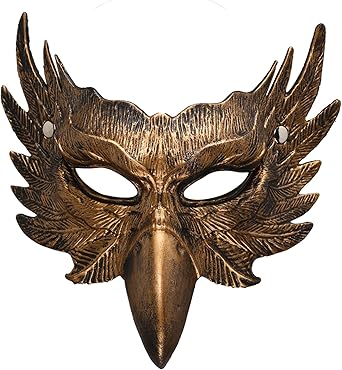 nezababy Halloween Crow Mask Eagle Raven Bird Half Face Masquerade Mask Animal Cosplay Costume Prop for Adult Men