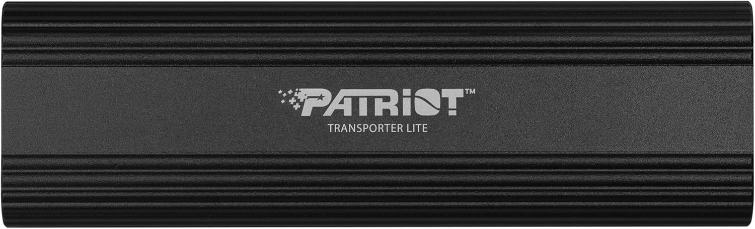 Patriot Transporter Lite 1TB Type-C USB 3.2 Gen 2 External Portable SSD Black -Sequential Read: Up to 1000MB/s and Sequential Write: Up to 1000MB/s - External Solid State Drive - PTPL1TBPECB