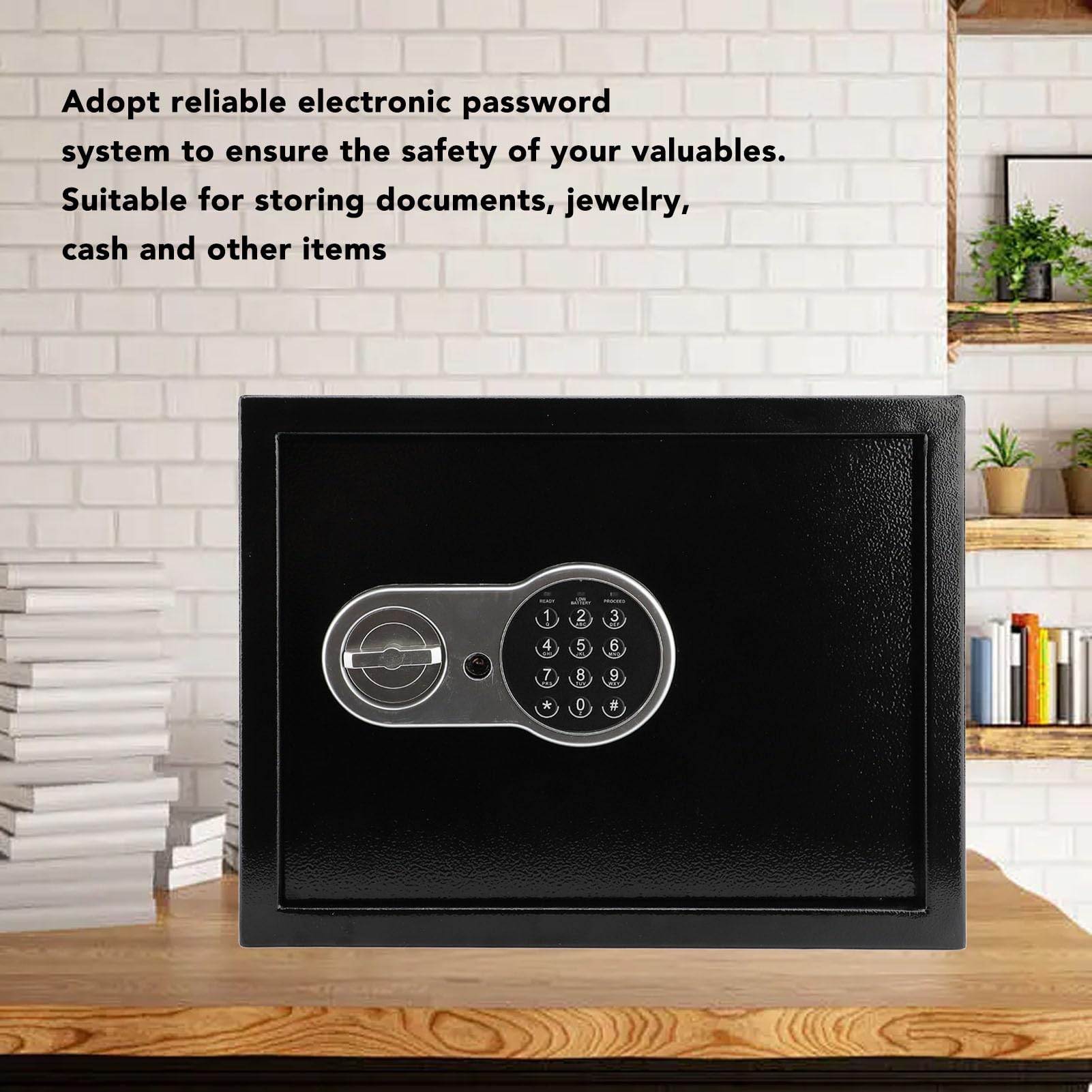 di Password Elettronica Cassetta di Sicurezza per Gioielli e Documenti Cassetta di Sicurezza Multifunzionale con Chiavi Acciaio Classico 15,0x11,8x11,8 Pollici