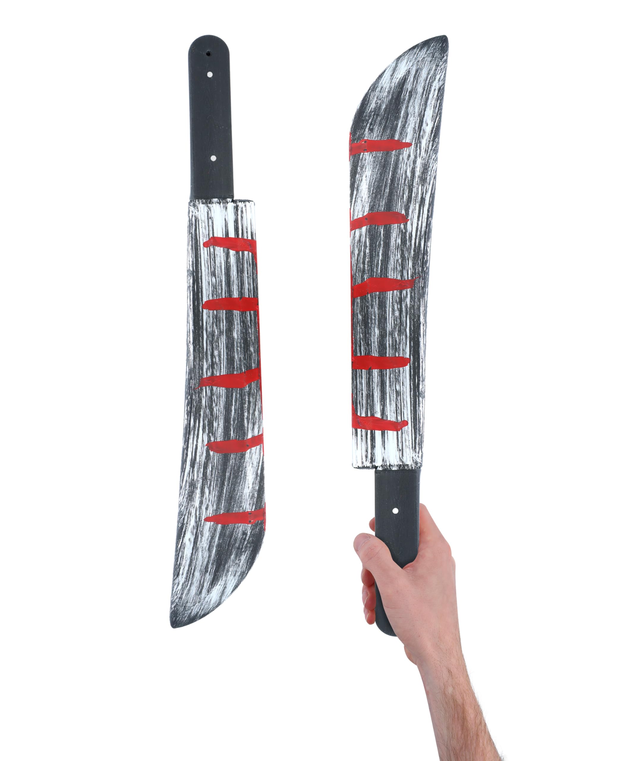 Henbrandt 6 x Large Bloodied Machete 50cm Halloween Bloody Knife Prop Weapon Large Fake Knife with Blood Splatter Trick or Treat Halloween Fancy Dress Costume Accessories