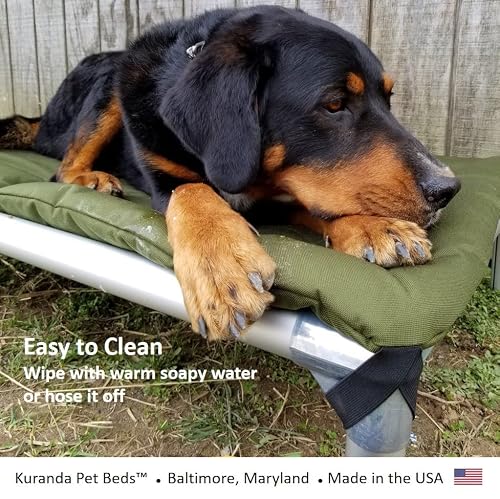 Kuranda Chewproof Bed - Silver Aluminum - 25\" x 18\" - Ballistic Nylon - Smoke