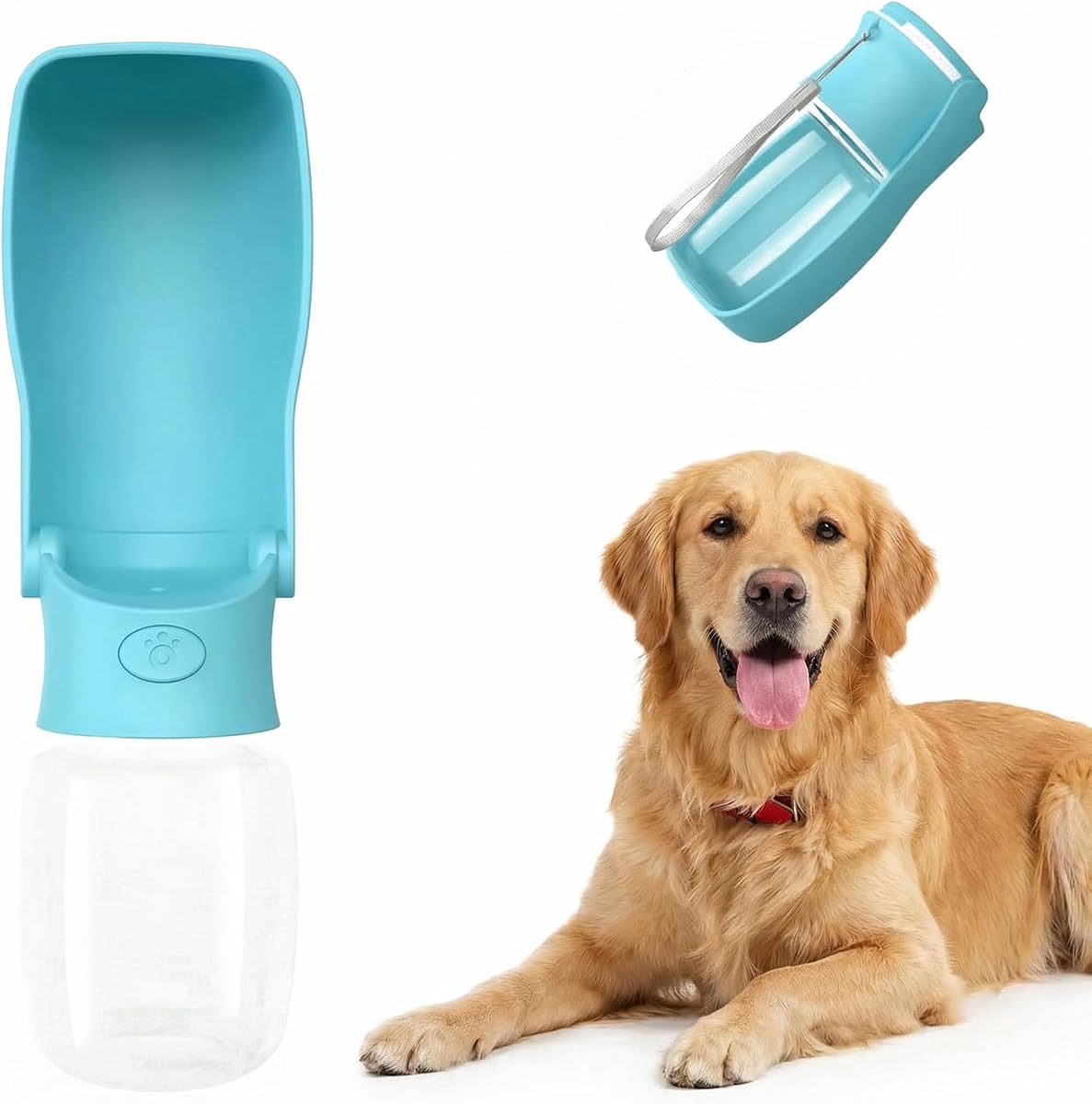 Dispensador portátil de botella de agua para perros [a prueba de fugas y plegable] Botella de agua de viaje para perros, accesorios para cachorros, perros pequeños, medianos y grandes, botellas de agua para perros que caminan al aire libre, senderismo, 19 onzas