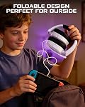 NUBWO HG04L Gaming Headset for PS5/PS4, Xbox Series X|S/Xbox One, Switch – 250g Lightweight, Clear Unidirectional Mic, Soft Memory Earmuffs, 3.5mm Jack for Gaming & Work
