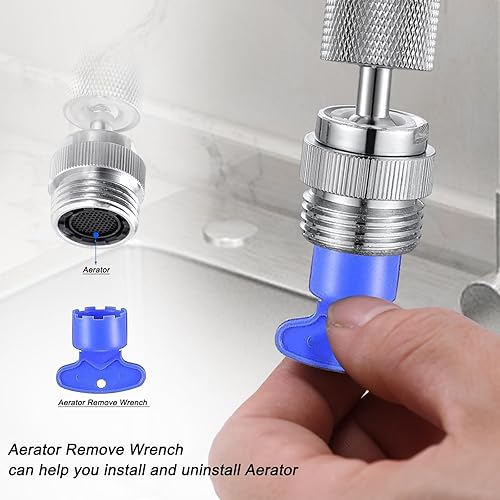 Vista 35 de Adaptador de manguera de jardín giratorio de 360°, adaptador de grifo a manguera con aireador, adaptador de fregadero macho a hembra para baño