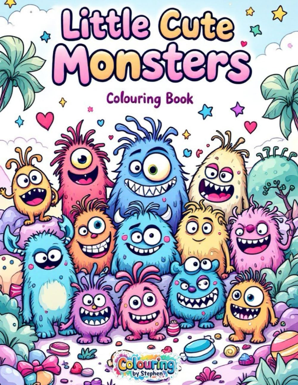 Cute Little Monsters Colouring Book: A Fun and Adorable Collection of Creative Monsters for Kids, Teens, and Adults to Colour: Discover 55 Pages of Silly, Fluffy, and Playful Characters