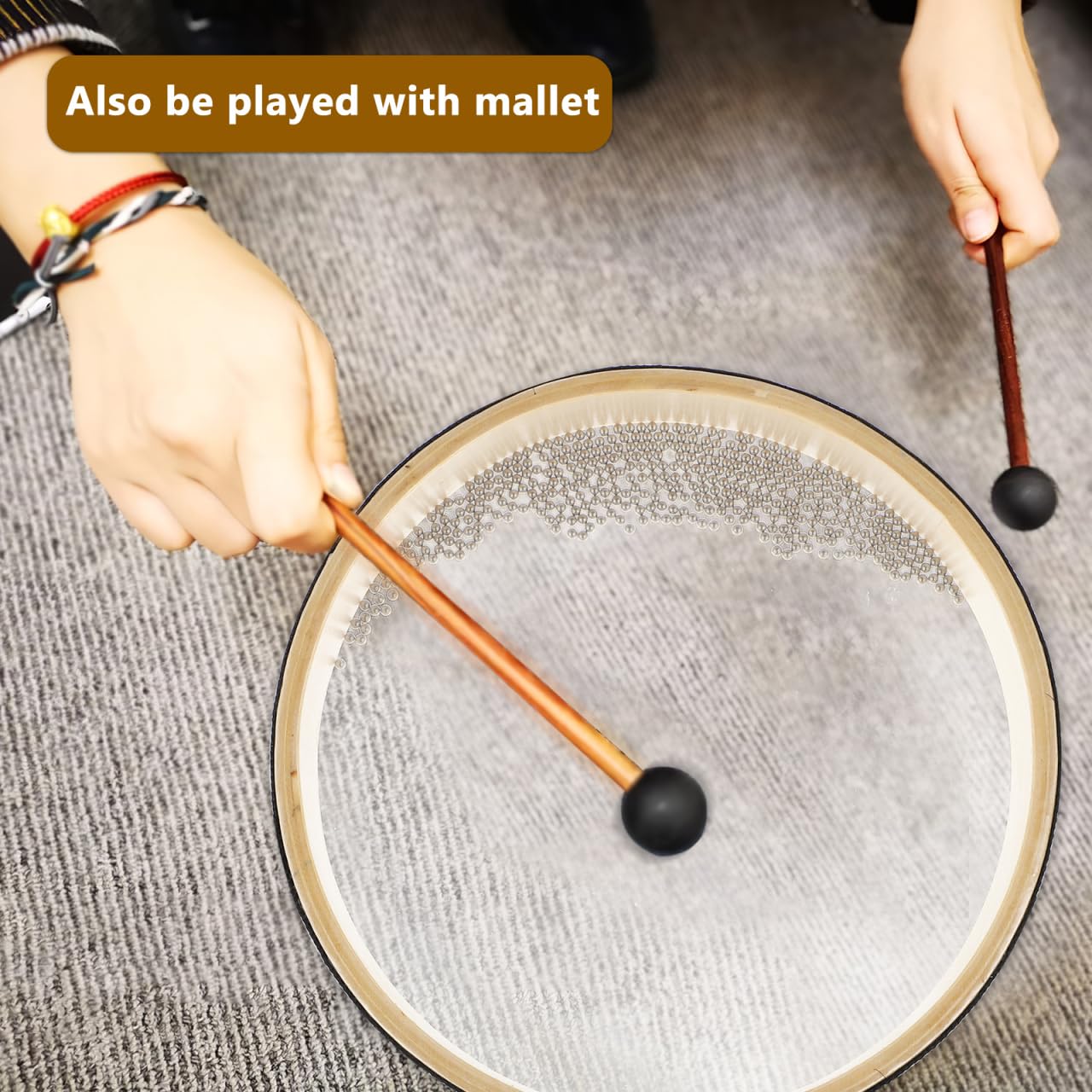 Mikinona 2pezzi Ocean Drums Da Strumenti Musicali Percussivi Con Sfere Acciaio Per Suoni Per Adulti