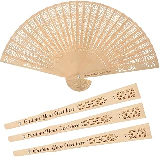 20Pcs Personalized Wedding Fans - Personalized Folding Hand Fans Custom Engraved Wooden Hand Fans for Wedding Guests Bridal Shower Party Favor (20)