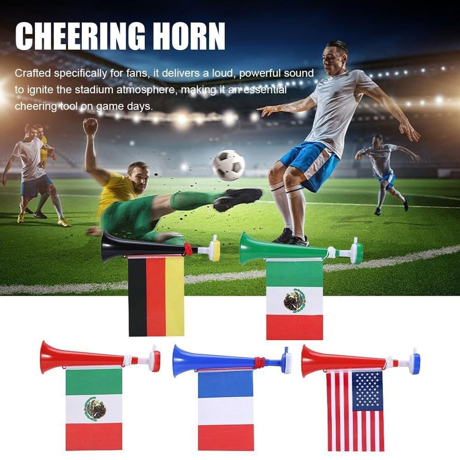 Trompettes Vuvuzela en Plastique Très Bruyant pour Football Match, Fête, Événements Sportifs
