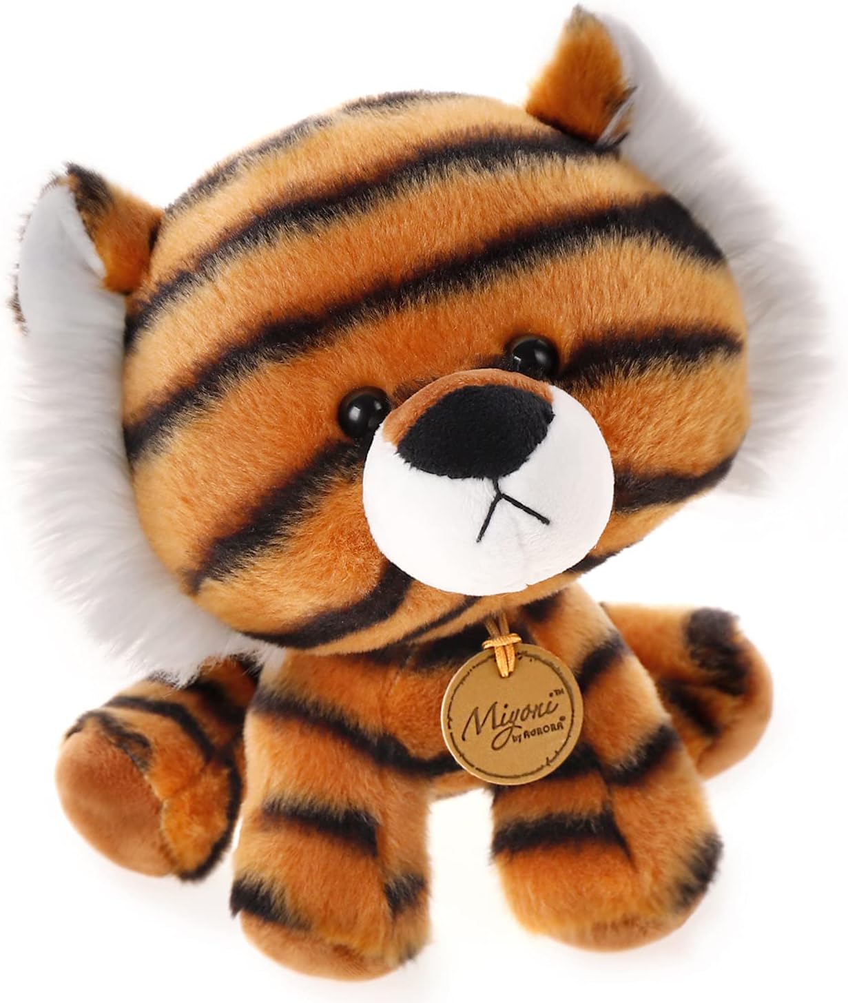 Juguete de peluche de tigre de 8 pulgadas con cabeza de animal de peluche, almohada de peluche, cojín suave y esponjoso, regalo para cualquier edad y ocasión