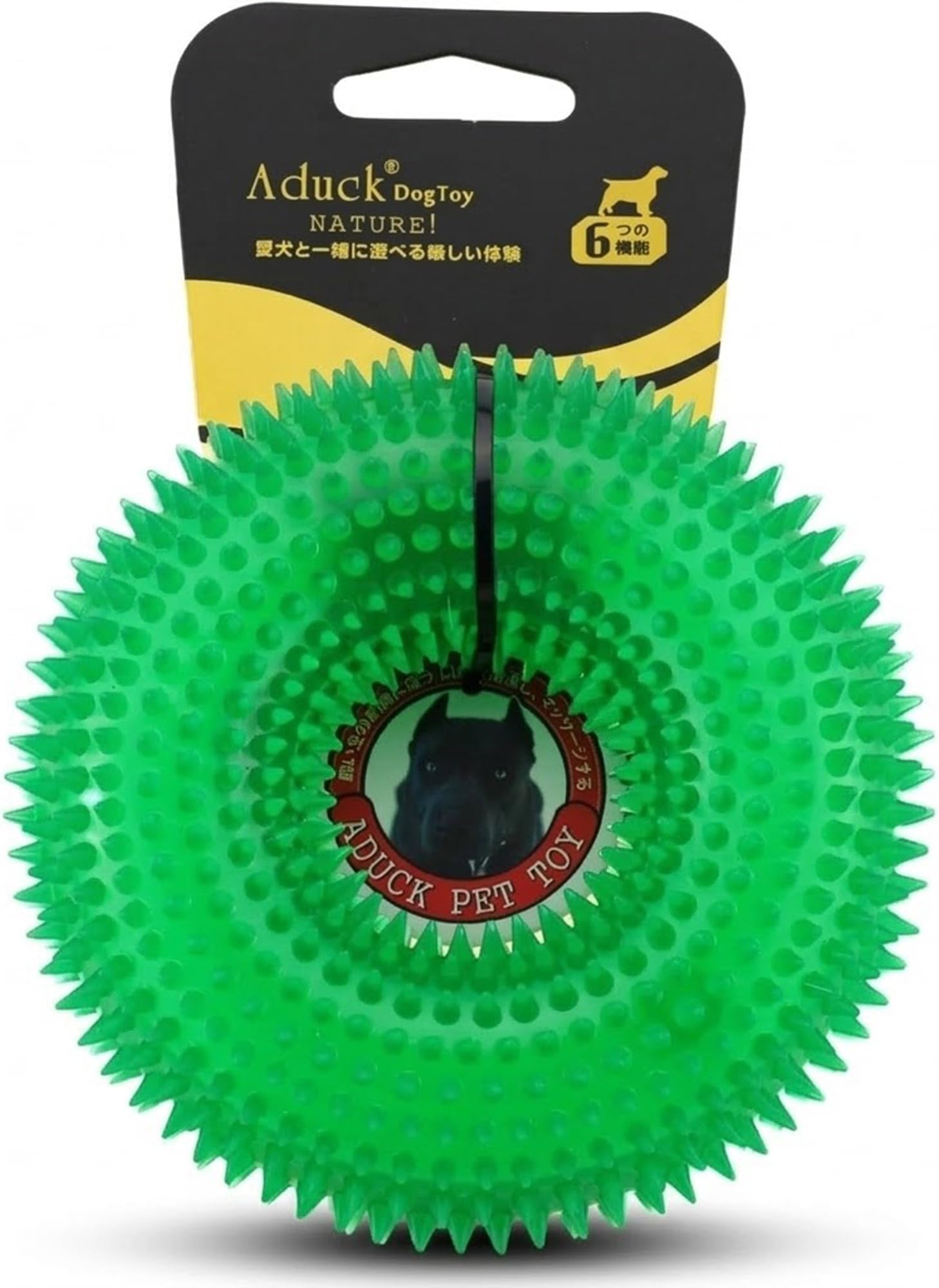 ADUCK Dog Squeaky Chew Toys for Aggressive Chewers, Small Medium Large Dogs Teeth Cleaning Soft Natural Rubber Float Toy for Indoor Outdoor Water Pool, Donut Ring Design 4.92 inch, Crystal Green