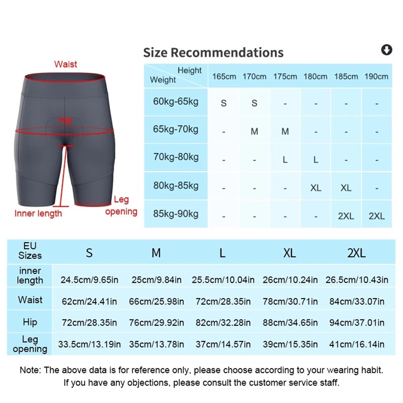 Fahrradhose Herren-Radhose, atmungsaktiv, 3D-gepolstert, mit Schwamm, stoßfest, Radsport-Shorts for Herren(Blue,XXXL)