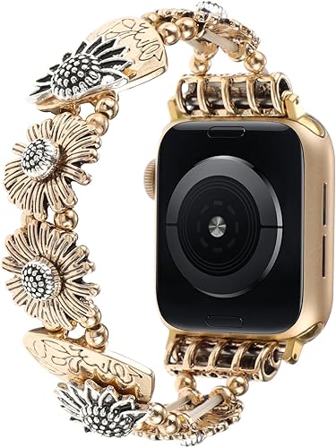 Miniatura 2 de Correas elásticas de metal compatibles con Apple Watch Band de 1.49, 1.57, 1.61, 1.65, 1.73, 1.77 y 1.73 pulgadas, pulsera de acero inoxidable