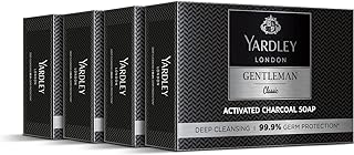 Yardley London Gentleman Classic Activated Charcoal Soap, with 99.9% Germ Protection and Deep Cleansing of Skin - Pack Of 4 (100 g each)