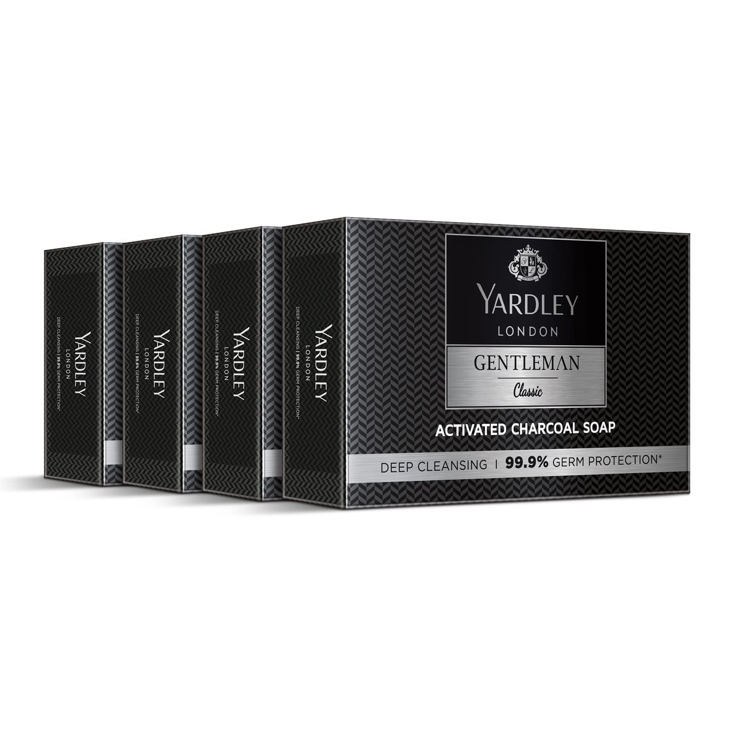 Yardley London Gentleman Classic Activated Charcoal Soap| 99.9% Germ Protection and Deep Cleansing| Daily Bathing Bar Soap For Men| Masculine Fragrance| 100g (Pack of 4) Yardley London Gentleman Classic Activated Charcoal Soap| 99.9% Germ Protection and Deep Cleansing| Daily Bathing Bar Soap For Men| Masculine Fragrance| 100g (Pack of 4)