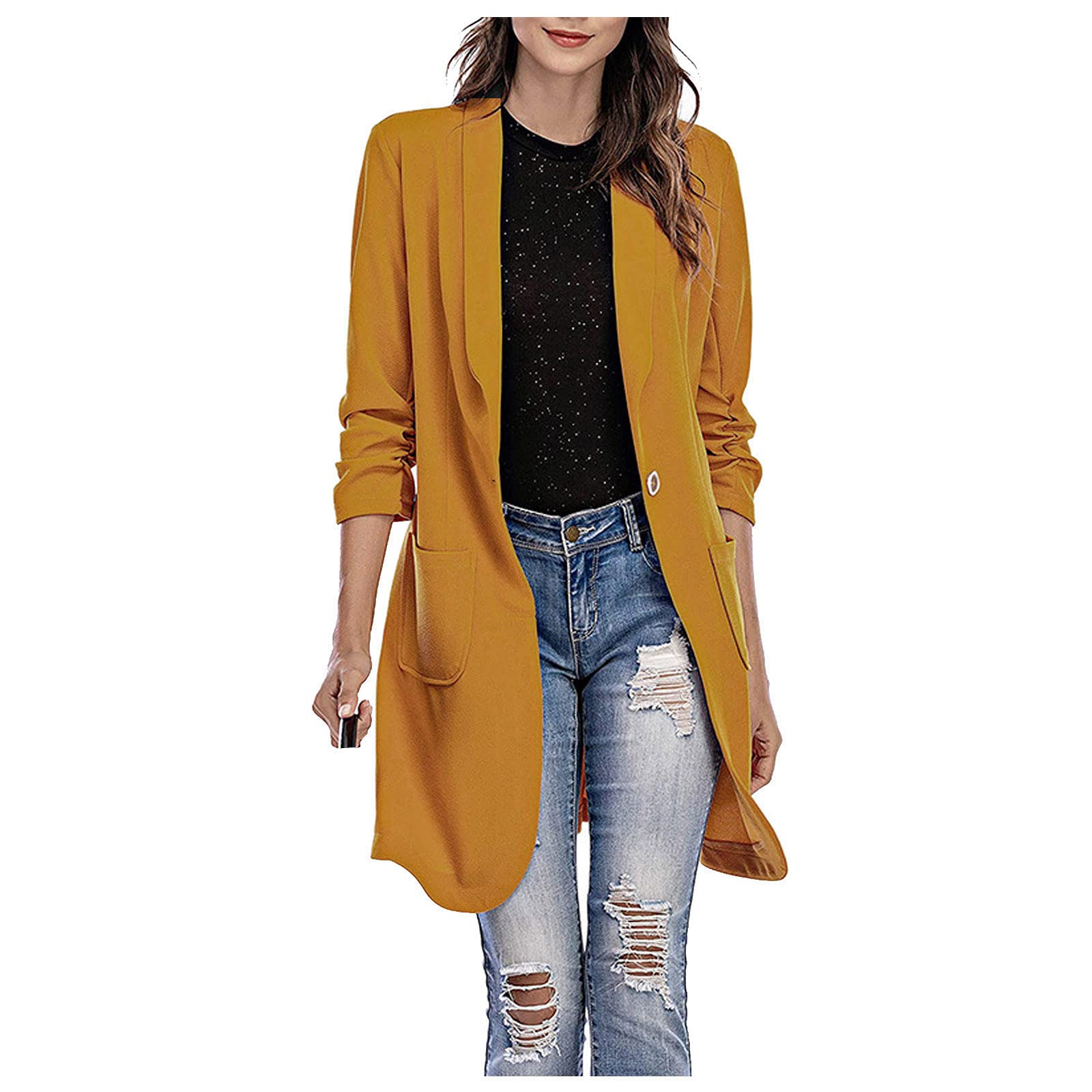 Langer Blazer für Damen, schick und elegant – Übergangsjacke für Damen