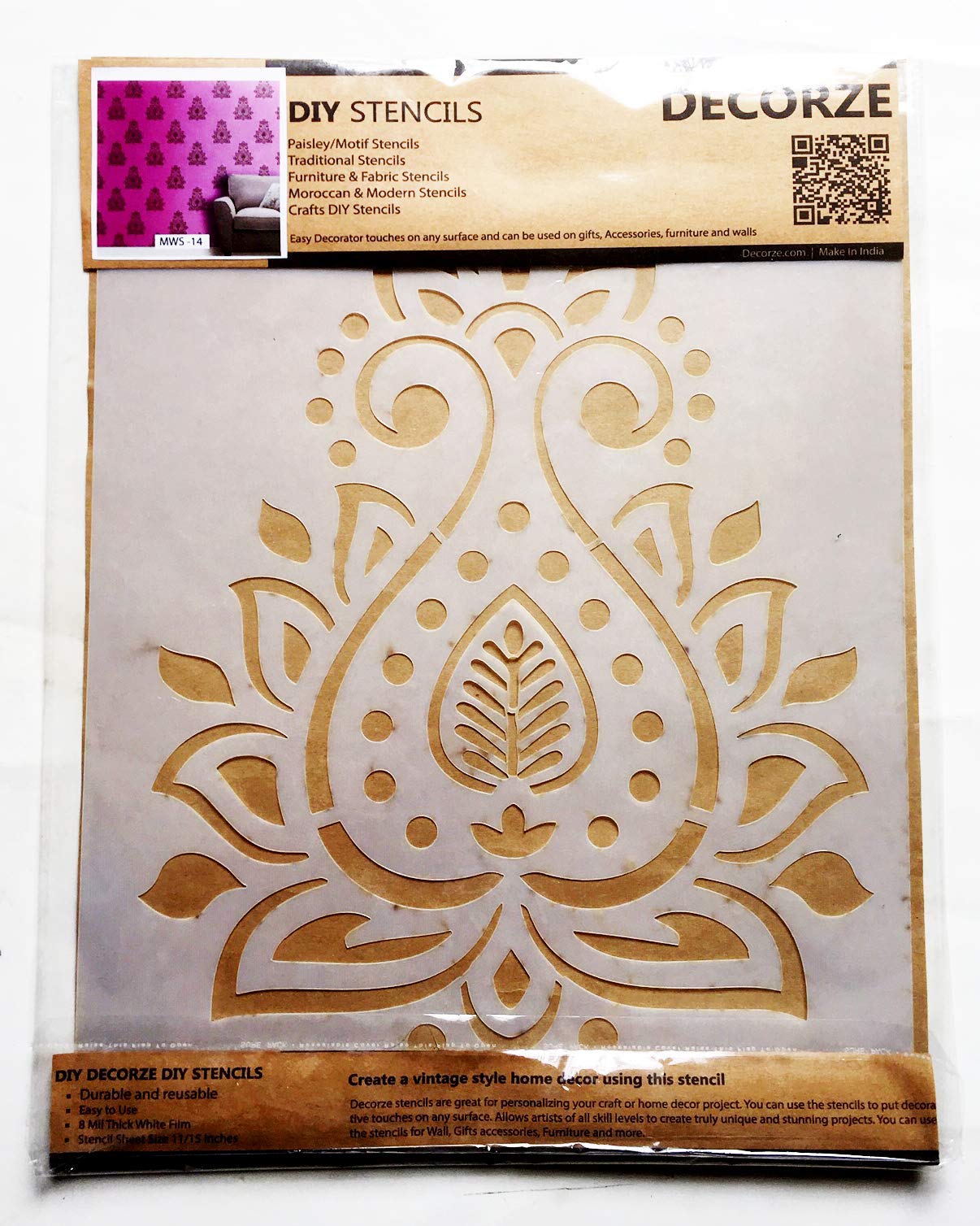 Design In DECORZE DI14 Motif Wall Paintings Stencil (30x40 cm) (B08CHFC21R) Amazon Price History, Amazon Price Tracker