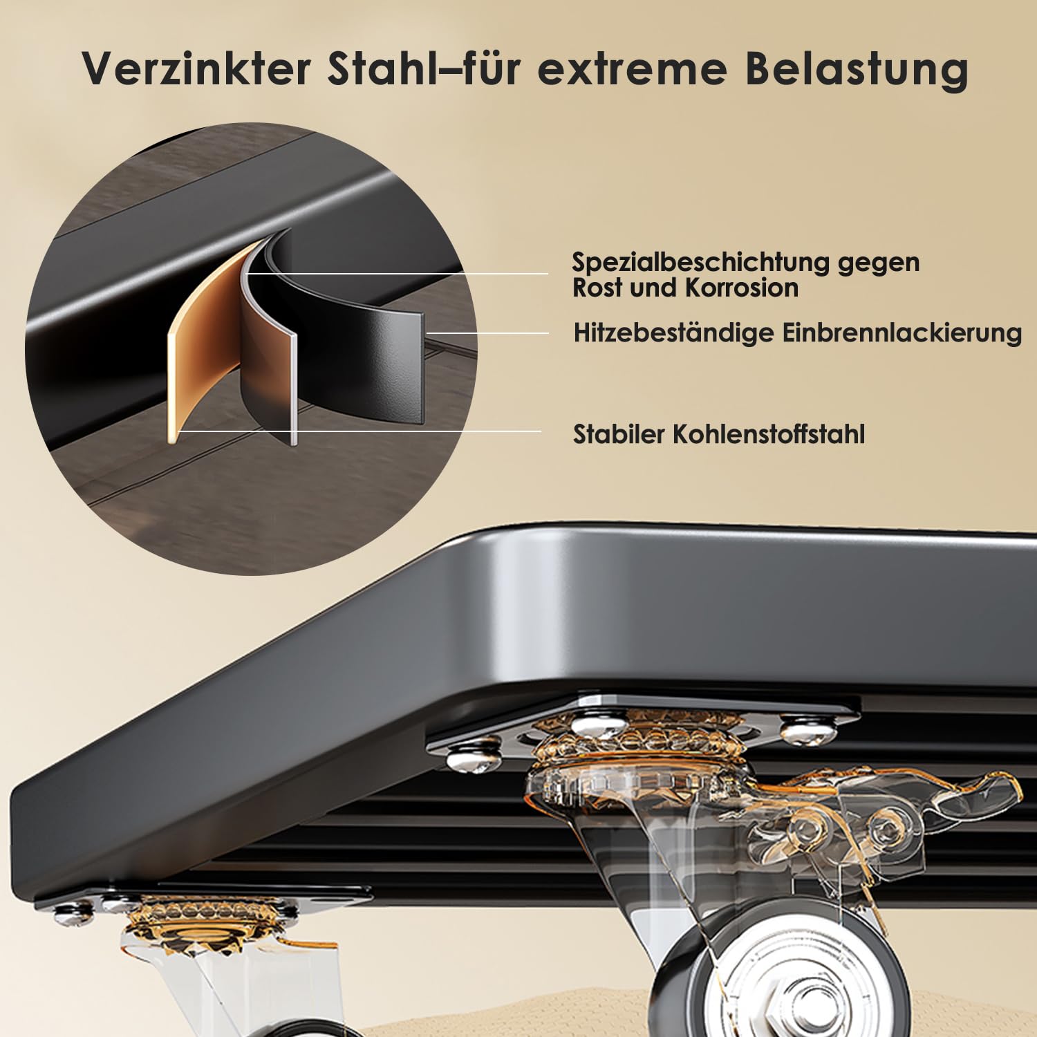 55 cm Metall Pflanzenroller, Rollbrett Pflanzen Tragkraft 300kg, Blumenroller Quadratisch mit 360°Drehbare Rädern,Gefäßroller Schwarz für Große Pflanzgefäße im Innen und Außenbereich,1 Stück