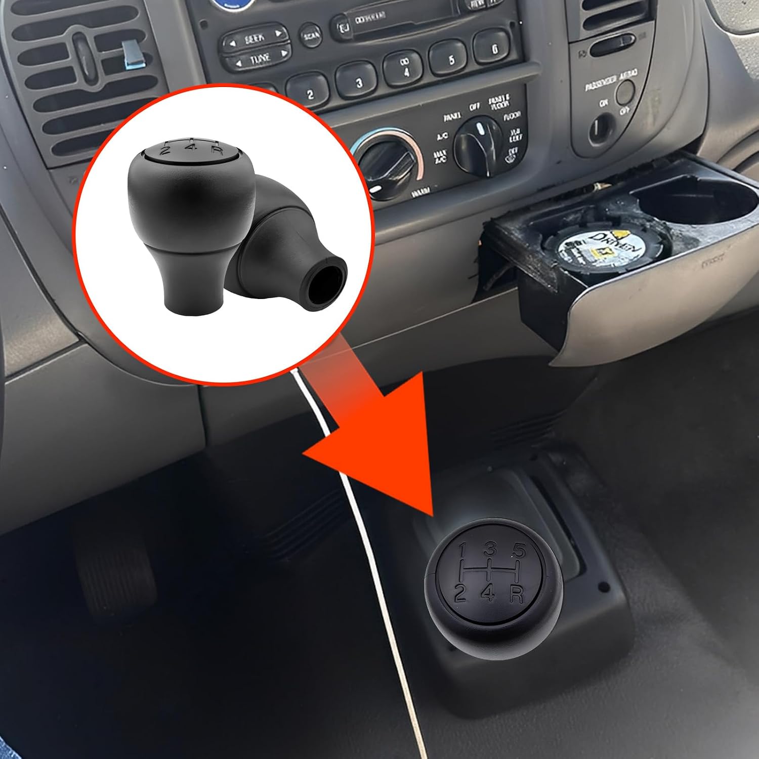5 Speed Manual Transmission Shift Knob, Compatible with Ford Ranger 1988-2011 Series F-150 F-250 F-350 Super Duty Bronco Explorer Aerostar E-150 E-250 E-350, Replacement part number 5L5Z-7213-AA