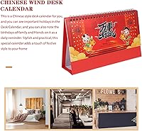 Vista 6 de NUOBESTY Calendario chino de escritorio 2024, calendario del año del dragón, calendario de escritorio chino lunar en espiral, calendario para Rojo1