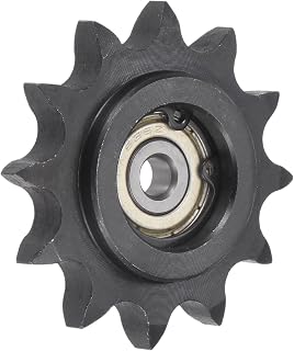 uxcell Chain Idler Sprocket, 6mm Bore 1/2" Pitch 12 Tooth Tensioner, Black Oxide Finish C45 Carbon Steel with Insert Single Bearing for ISO 08B Chains