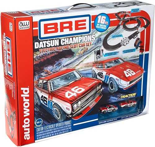Auto World BRE Datsun 1972 BRE Datsun 510 1971 BRE Datsun 240Z 16' Juego de coches tragamonedas