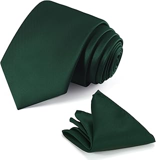 Juego de corbata negra en caja de regalo para hombre, color sólido, 8 cm, corbata negra y pañuelo de bolsillo