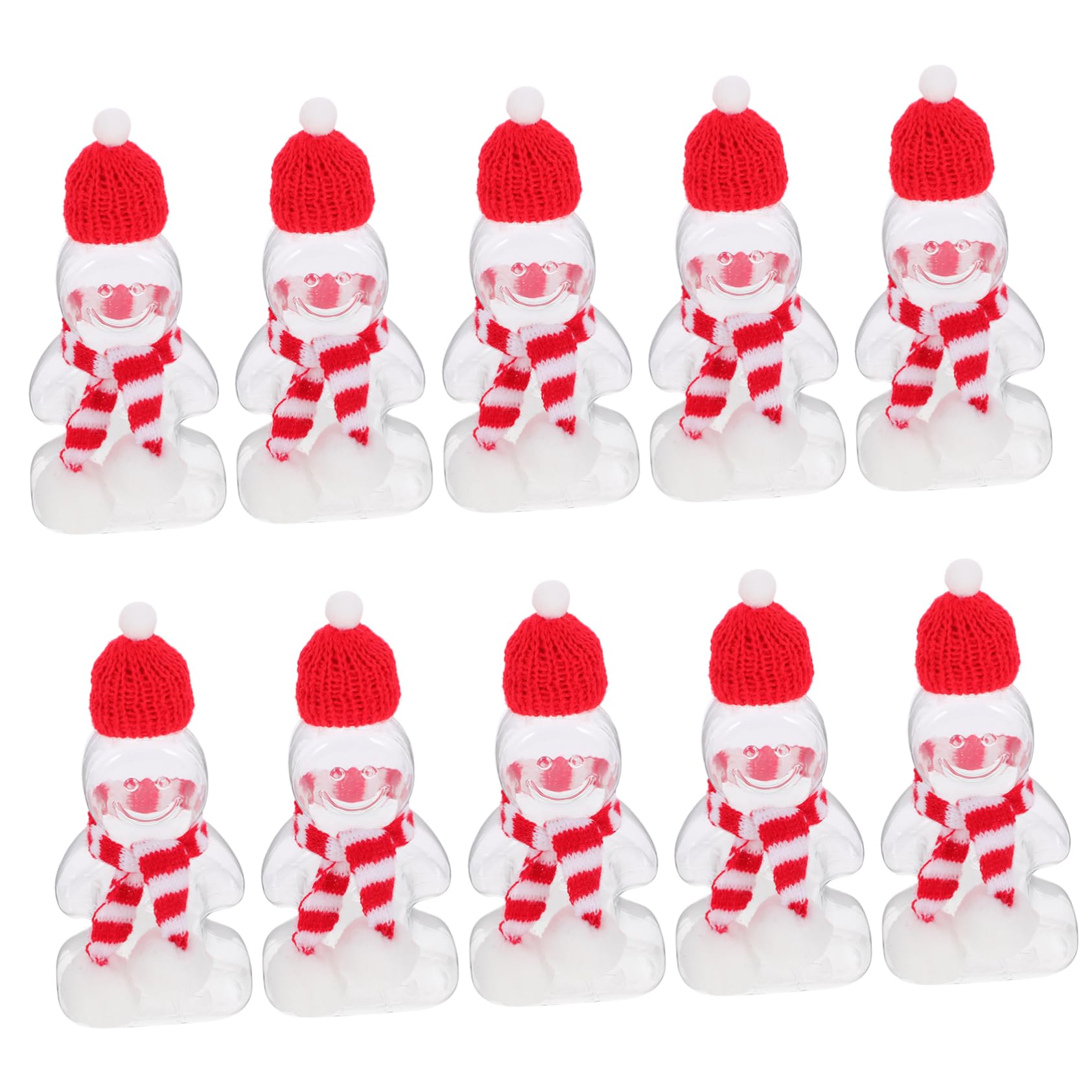 HOLIDYOYO 1set Gingerbread Juice Bottles Transparent Drink Containers with Scarves Hats Candy Holders for Christmas Reusable Beverage Storage for
