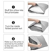 Vista 6 de FLXXIE Paquete de 2 fundas de almohada de microfibra para niños pequeños, 14 x 20 pulgadas, se adaptan a almohadas de bebé de 12 x 16, 13 x 18 o 14