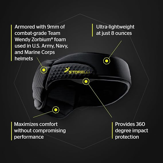 Storelli ExoShieldヘッドガード、ミリタリーグレードのヘッドプロテクション、フォームパッドヘッドバンド、USクラブサッカー公式ヘッドギア