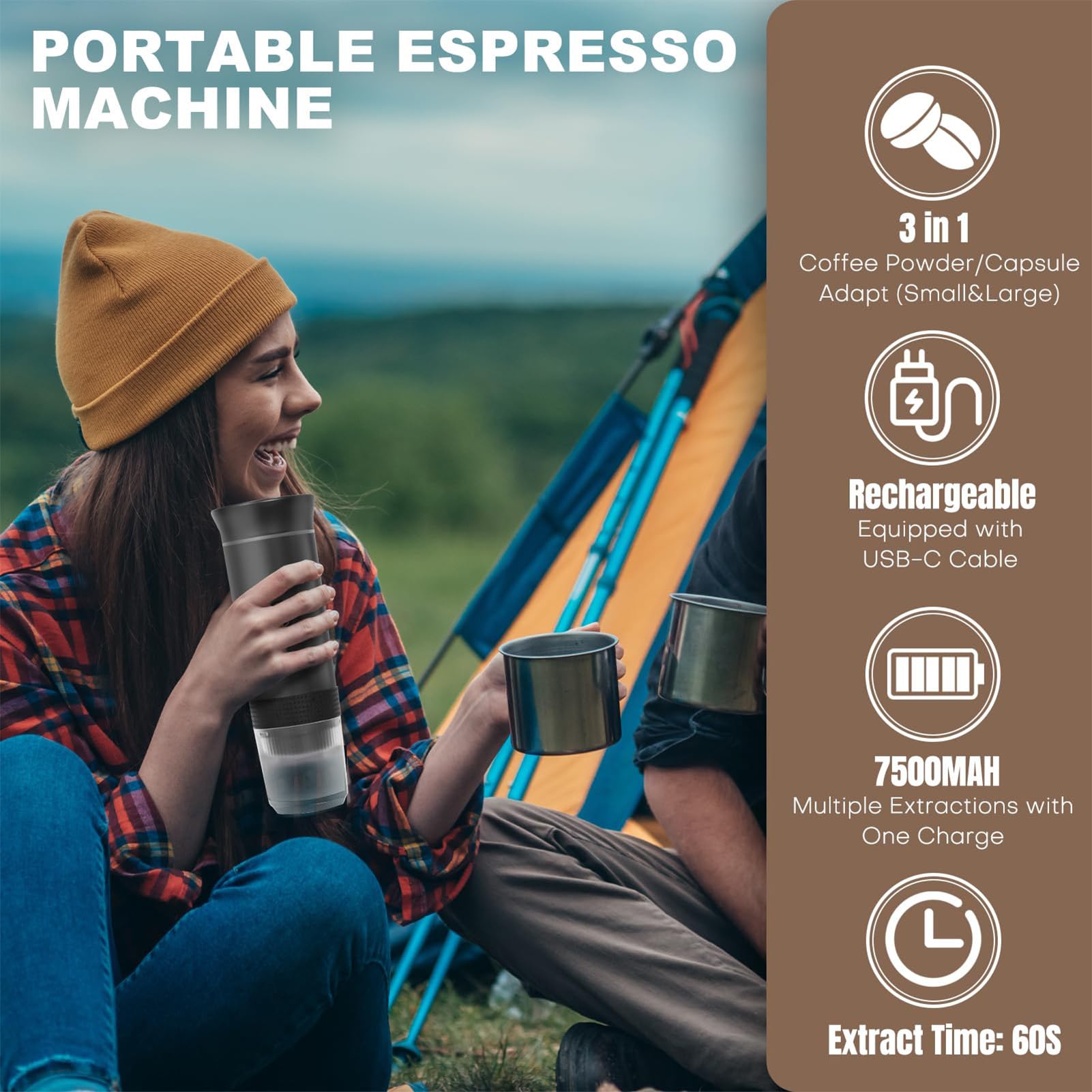 de viaje, de viajes eléctrica | Gadgets de viaje, dispositivo de cerveza profesional recargable para caminatas para acampar RV