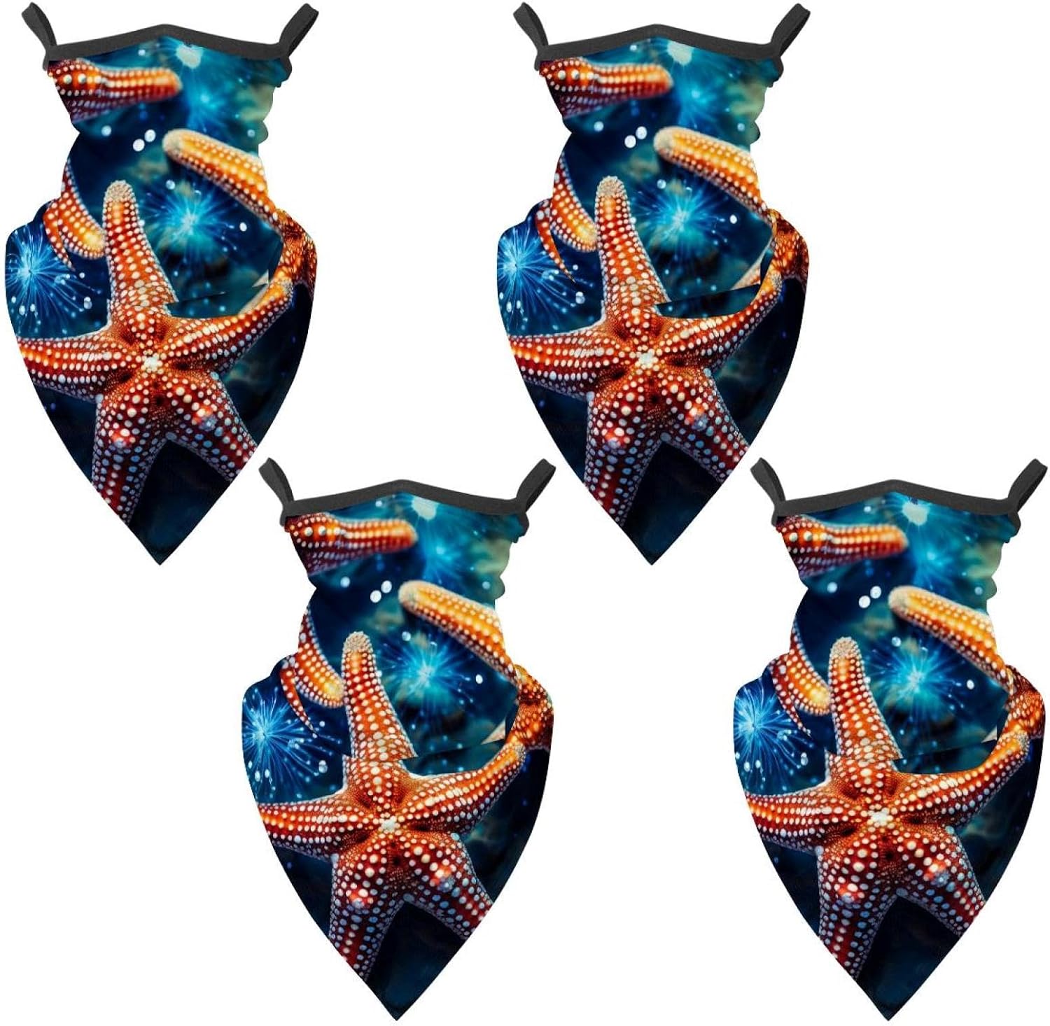 4 Pieces Starfish UV Protector Scarf, Summer Cooling Neck Gaiter for Men/Women